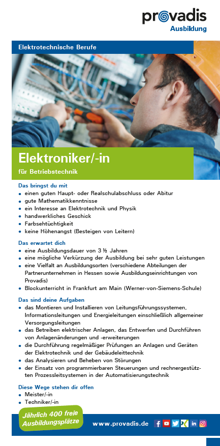 Ausbildung Elektroniker für Betriebstechnik