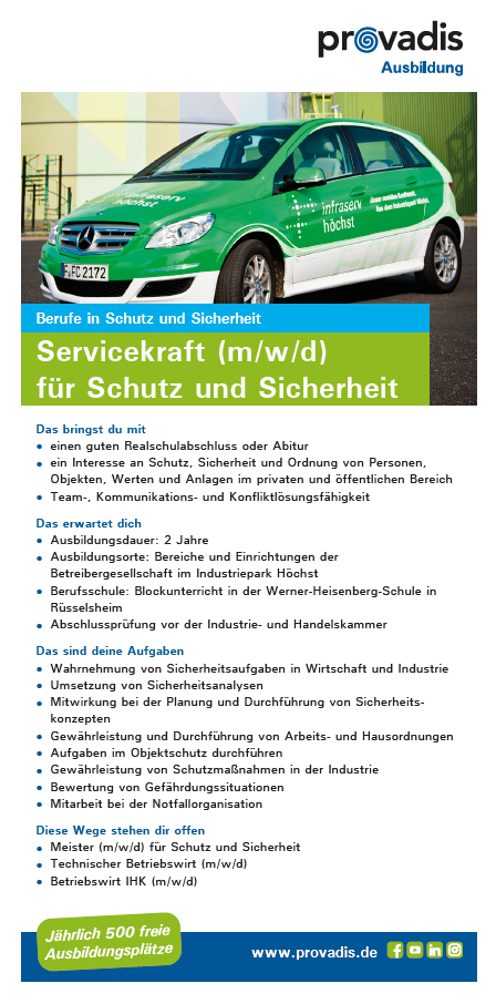 Ausbildung zur Servicekraft für Schutz und Sicherheit Fachkraft für Schutz und Sicherheit (m/w/d)