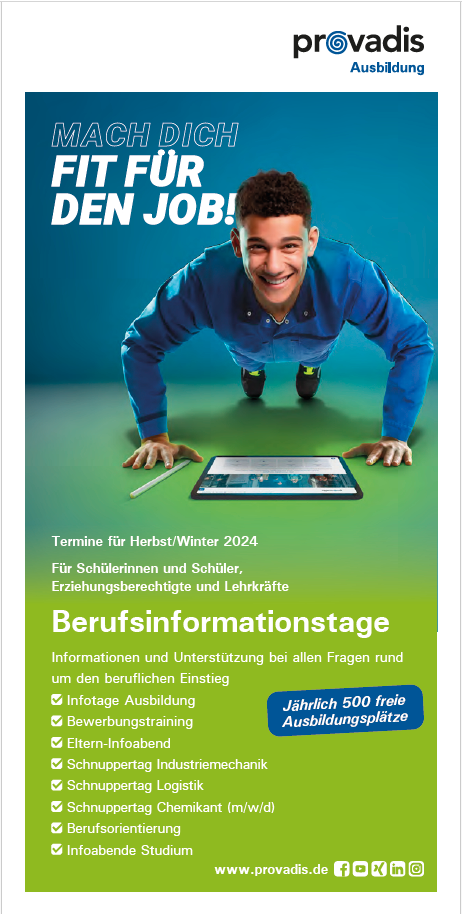 Flyer Berufsinfotage bei Provadis